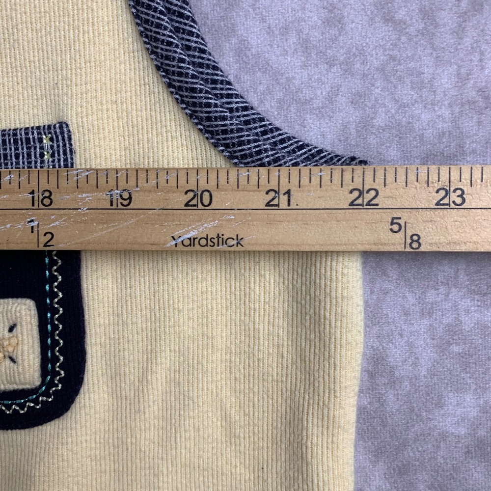 Napa Valley Womens Large Yellow Ribbed Patchwork Zip Up Vest Floral Kitschy L - Picture 4 of 7